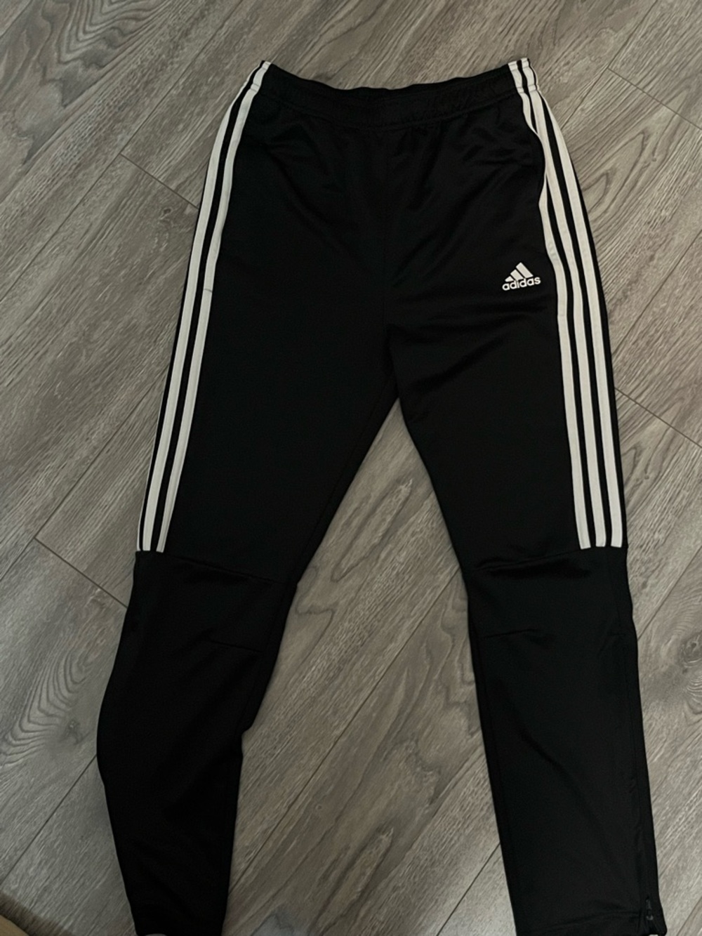 adidas Black Joggers with White Side Stripes - Kids L or Women’s S